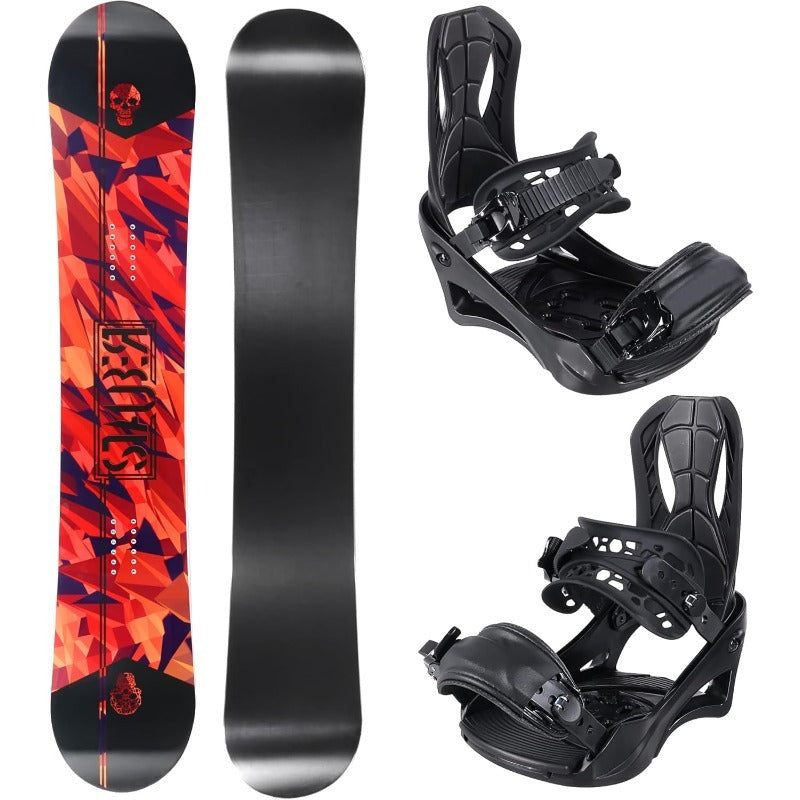 Snowboard and Binding Package Size148 Best All-Terrain Twin Directional Hybrid Profile Snowboard and Bindings for All Levels