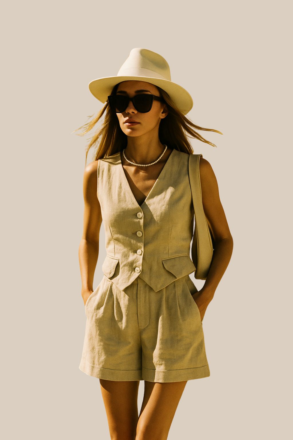 Sleeveless Vest Two Pieces
