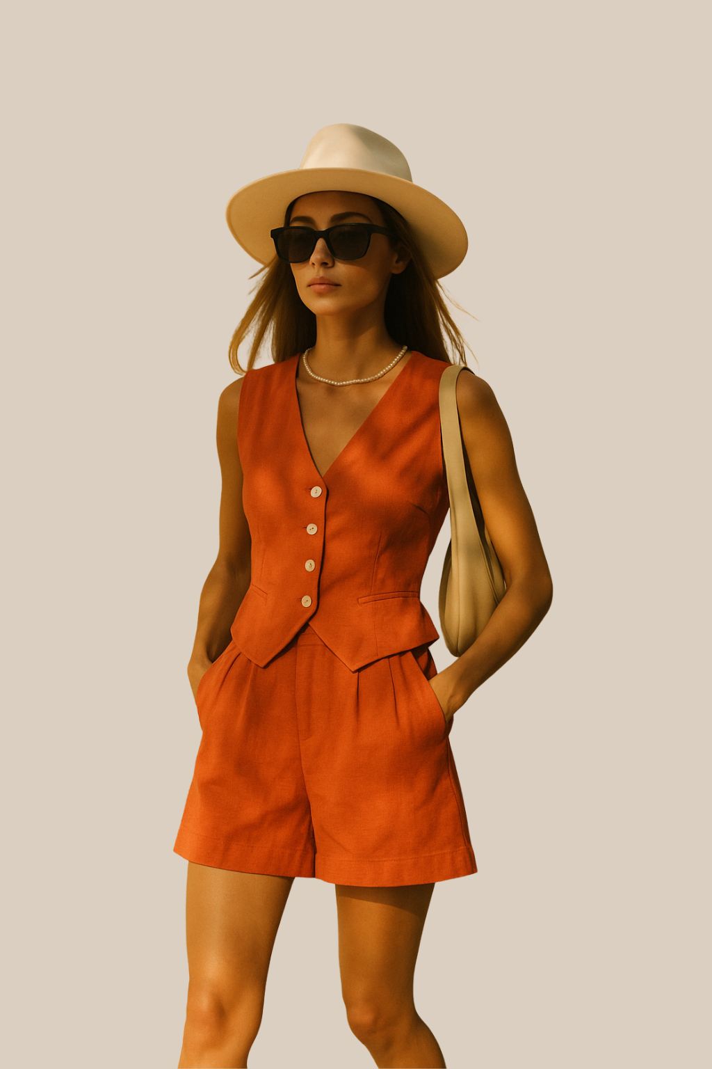 Sleeveless Vest Two Pieces