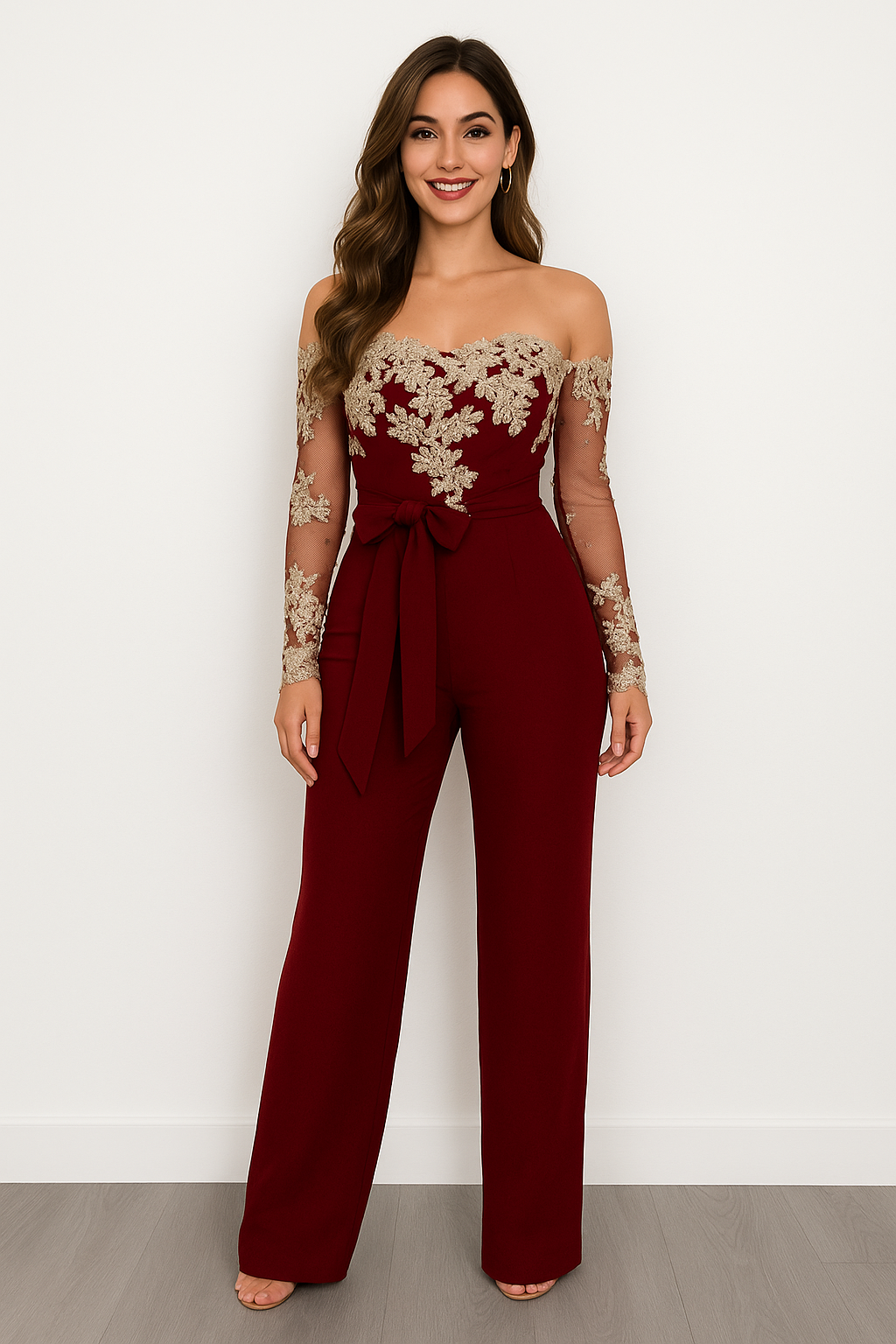 long jumpsuit with lace