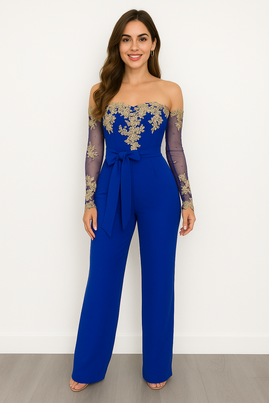 long jumpsuit with lace