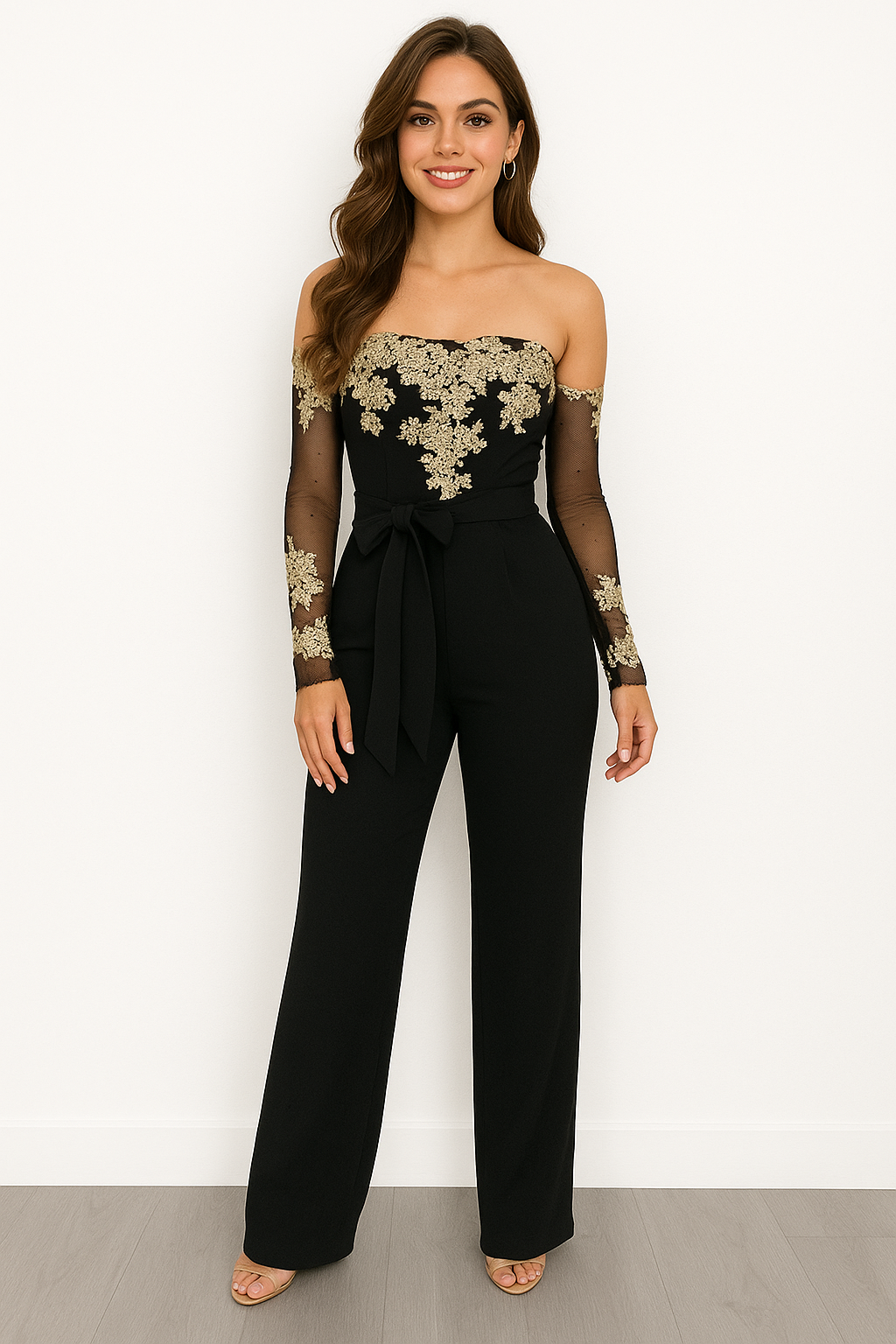 long jumpsuit with lace
